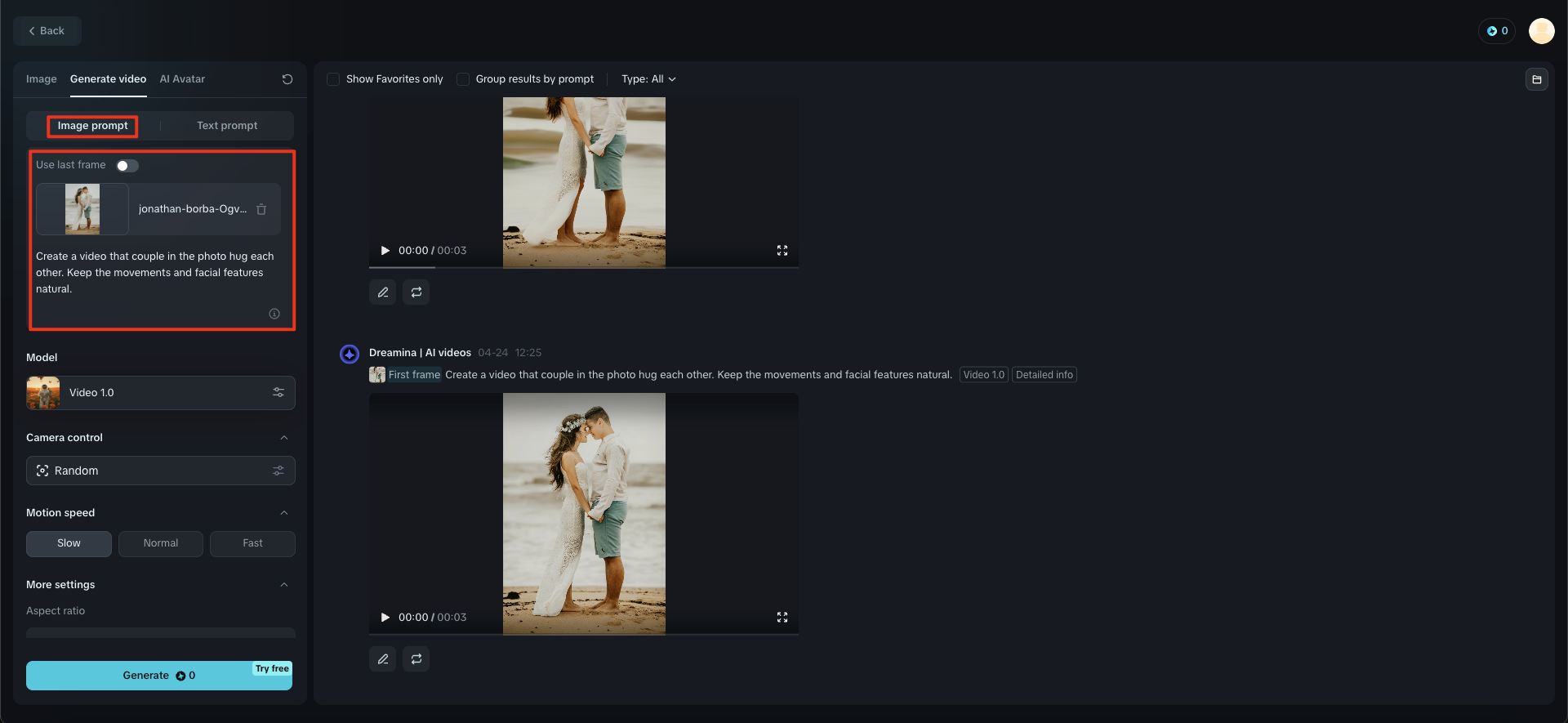 free ai hugging video generator