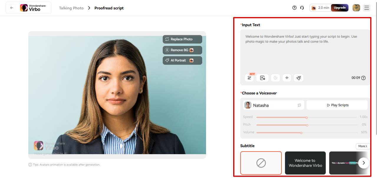 Creating custom avatars with Virbo