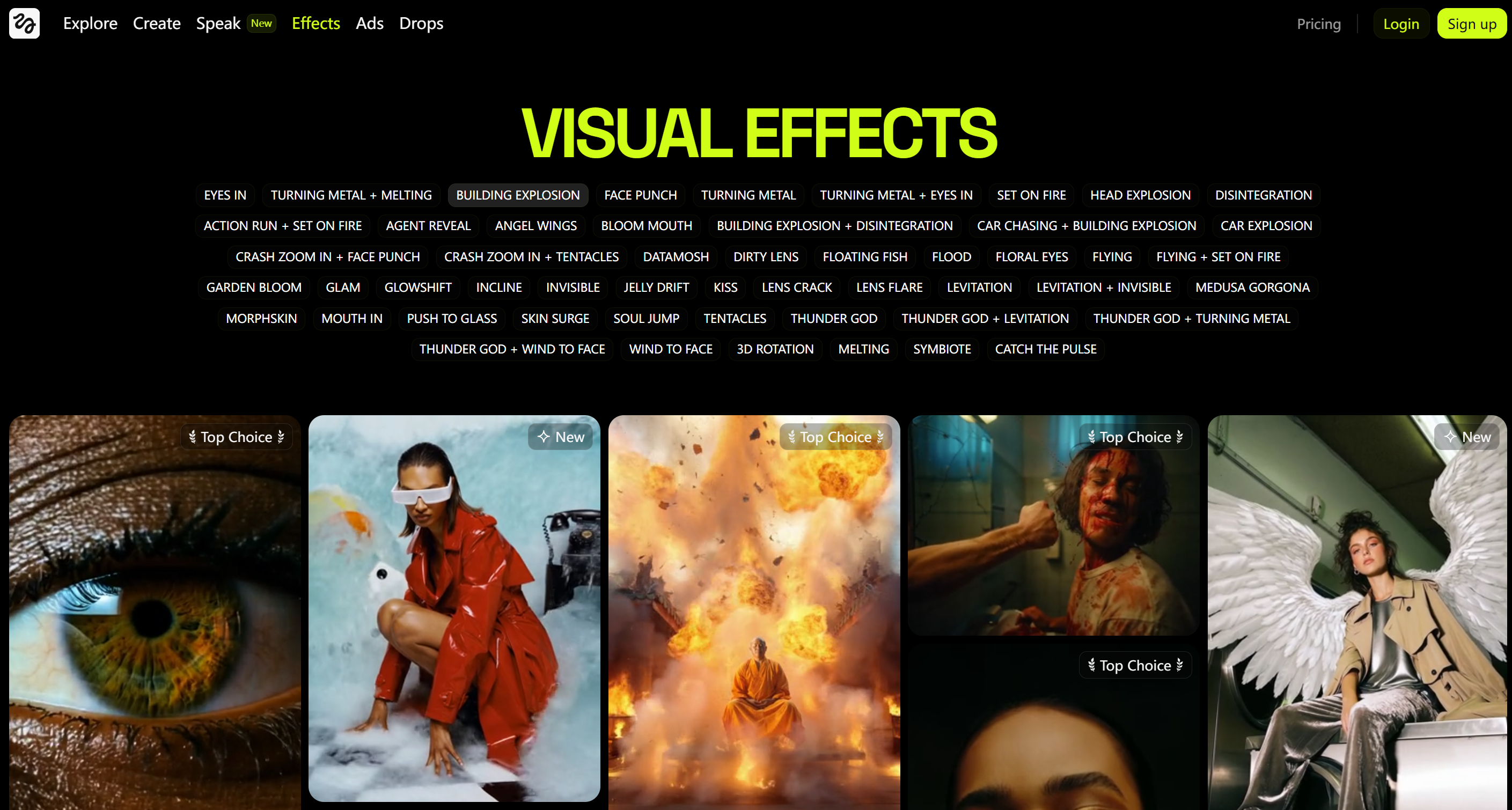 Efeitos visuais integrados