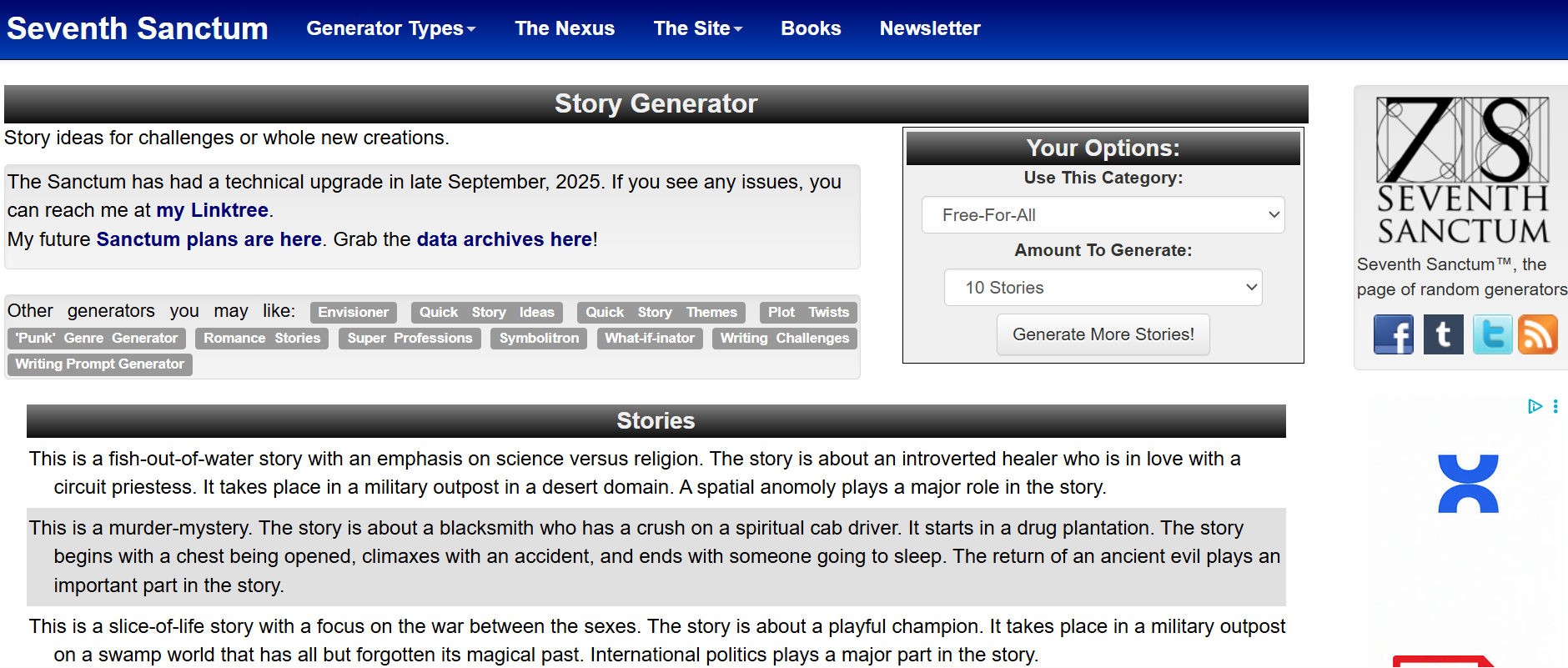 Generator Seventh Sanctum