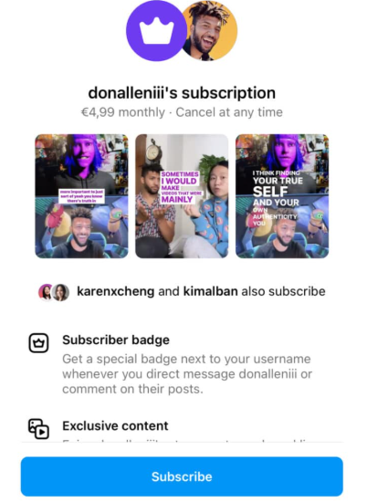 Instagram-Abonnements
