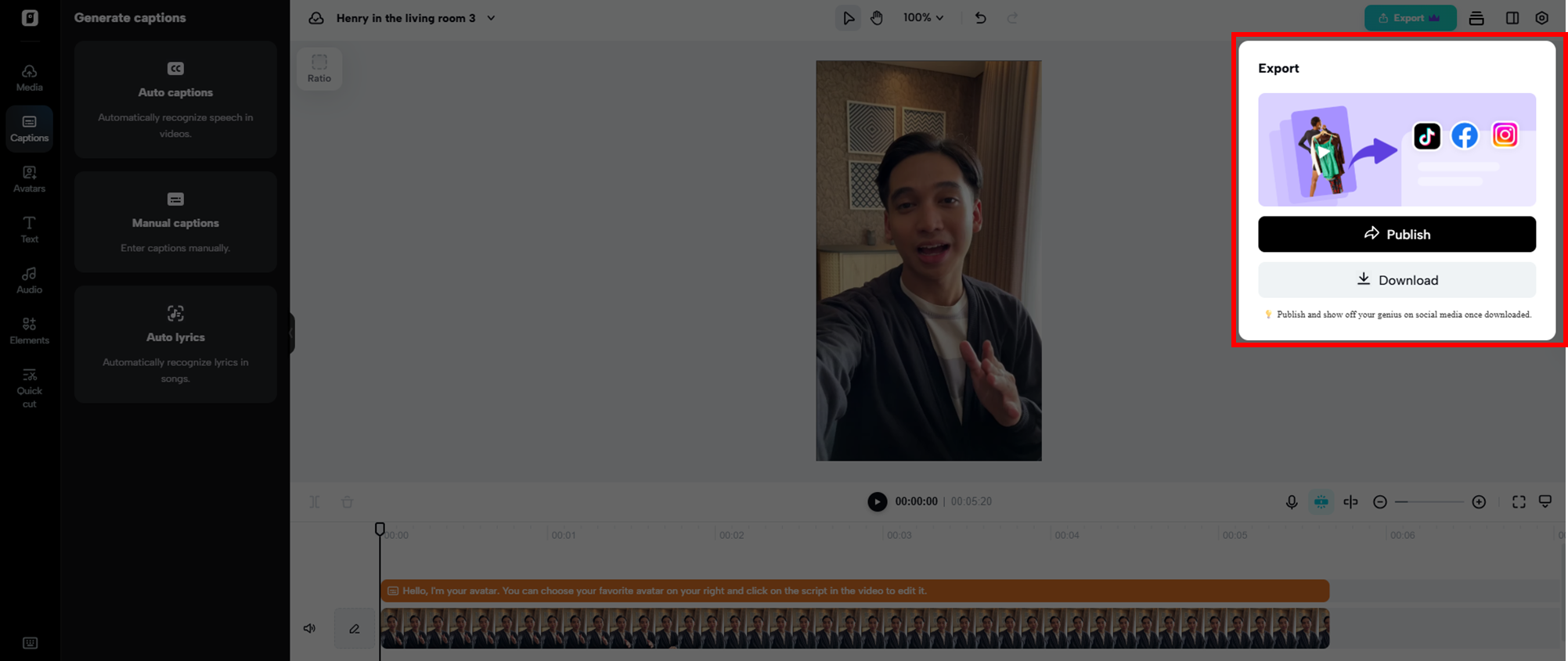 Export and share