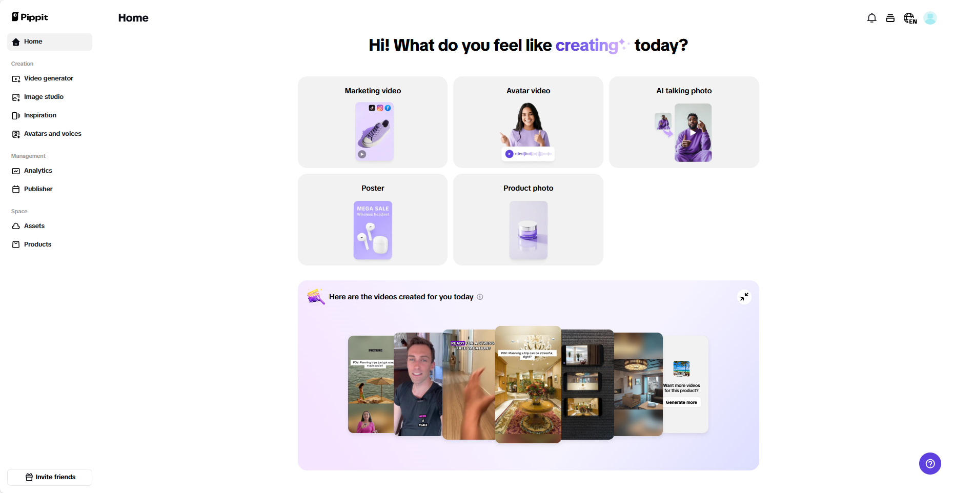 Pippit homepage
