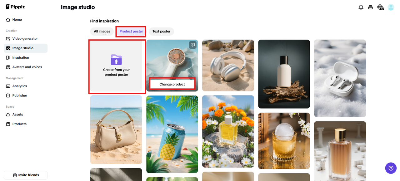 Go to Product poster tab