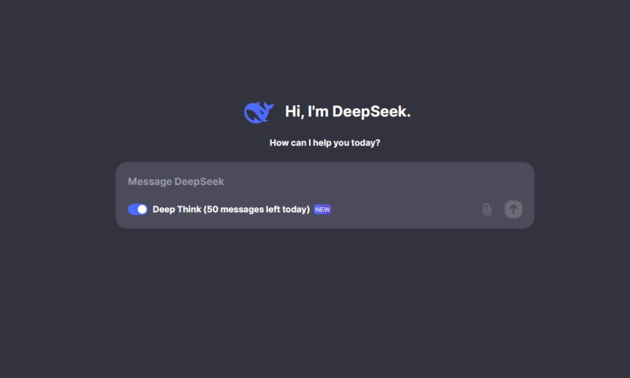 Початок розмови з чат-ботом DeepSeek AI