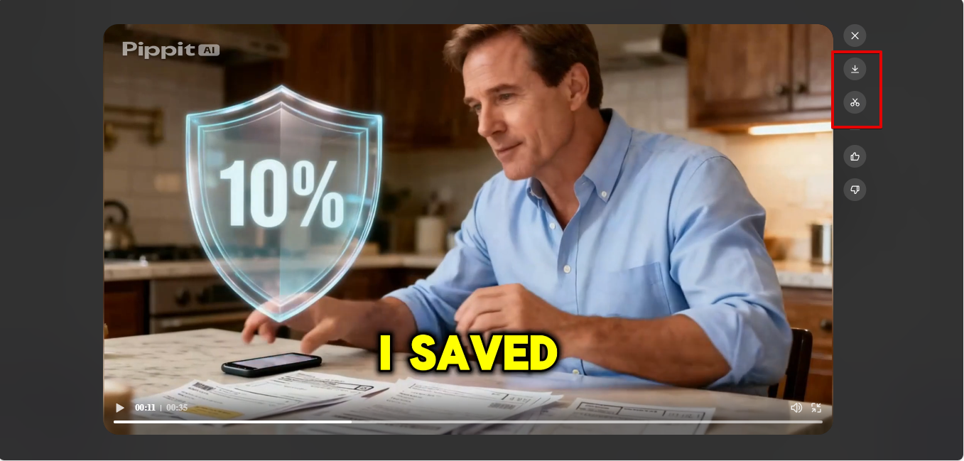 從Pippit匯出影片