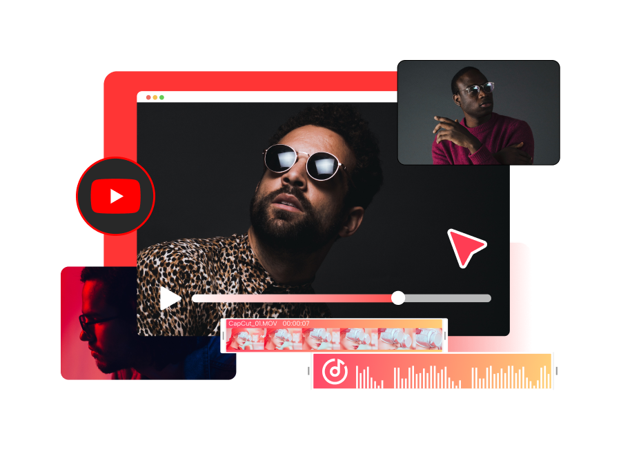 Editor de vídeo gratuito do YouTube Sem marcas d'água