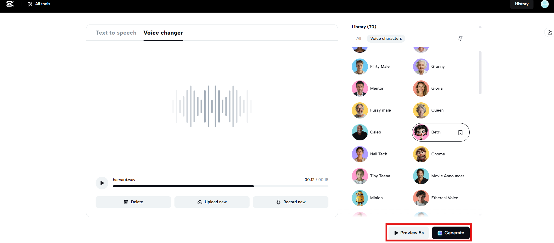 Preview and generate