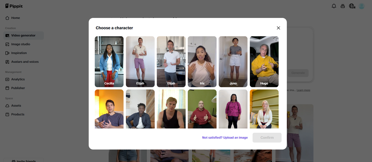 Select an avatar