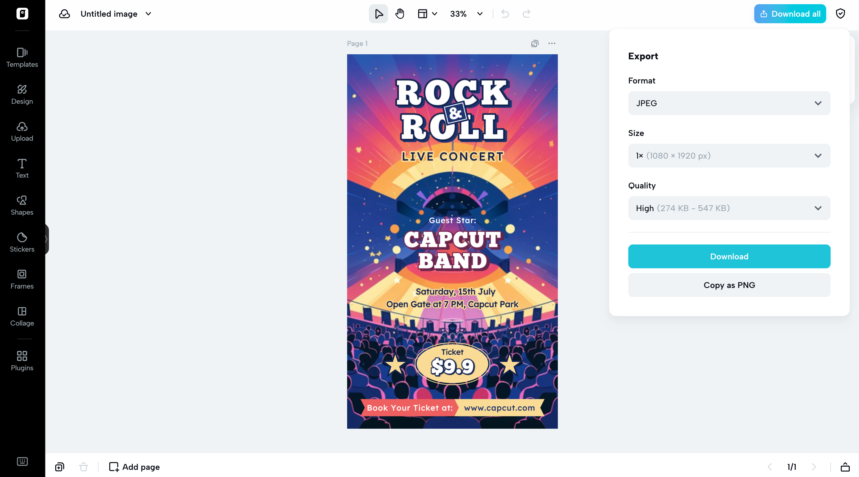 Export your poster