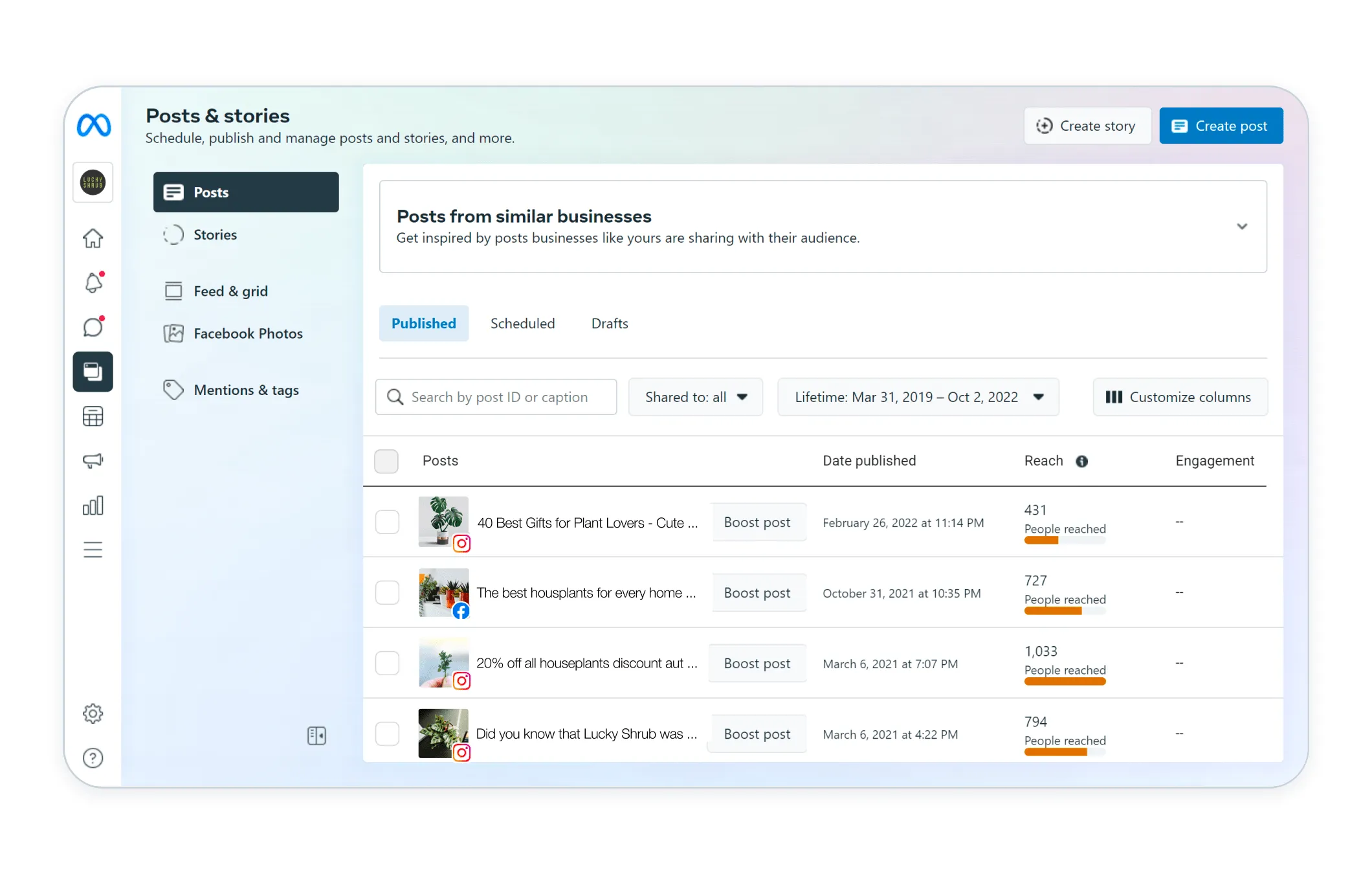Meta Business Suite interface