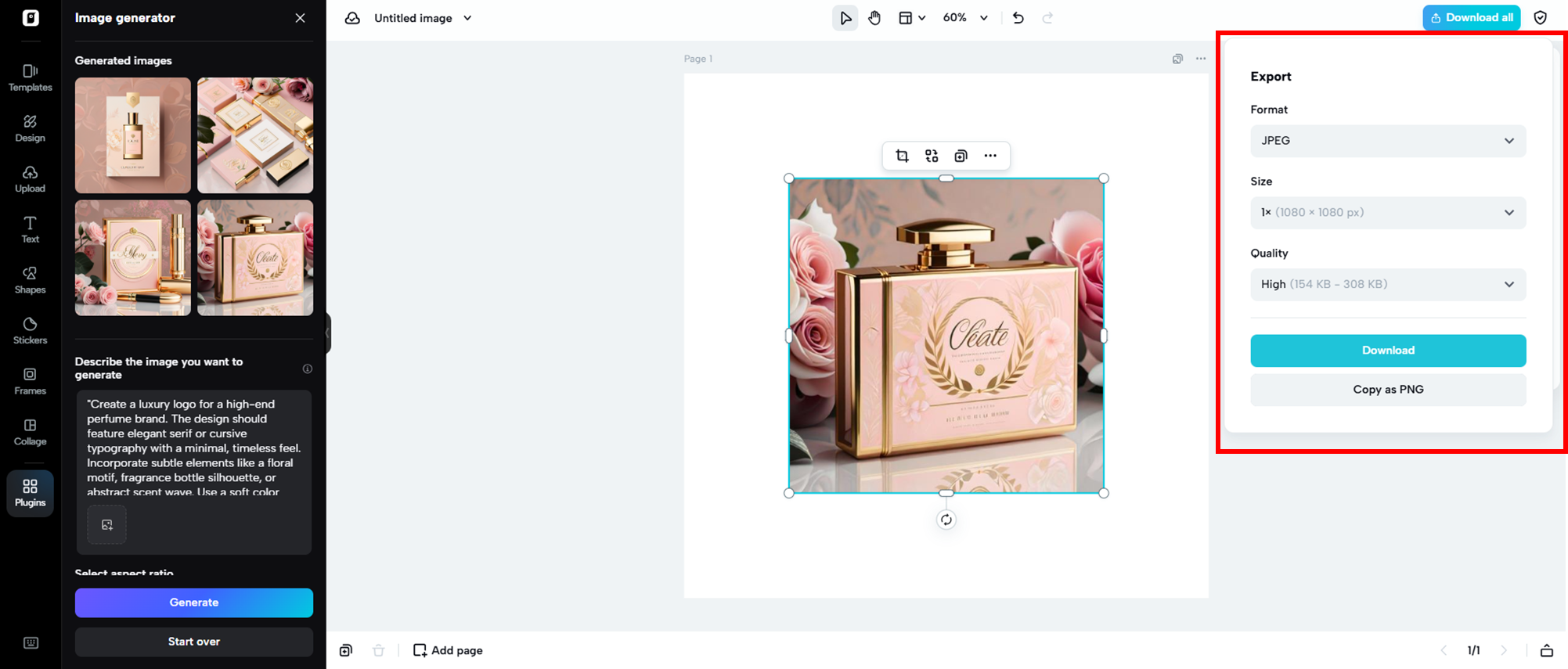 Finalize and export your logo