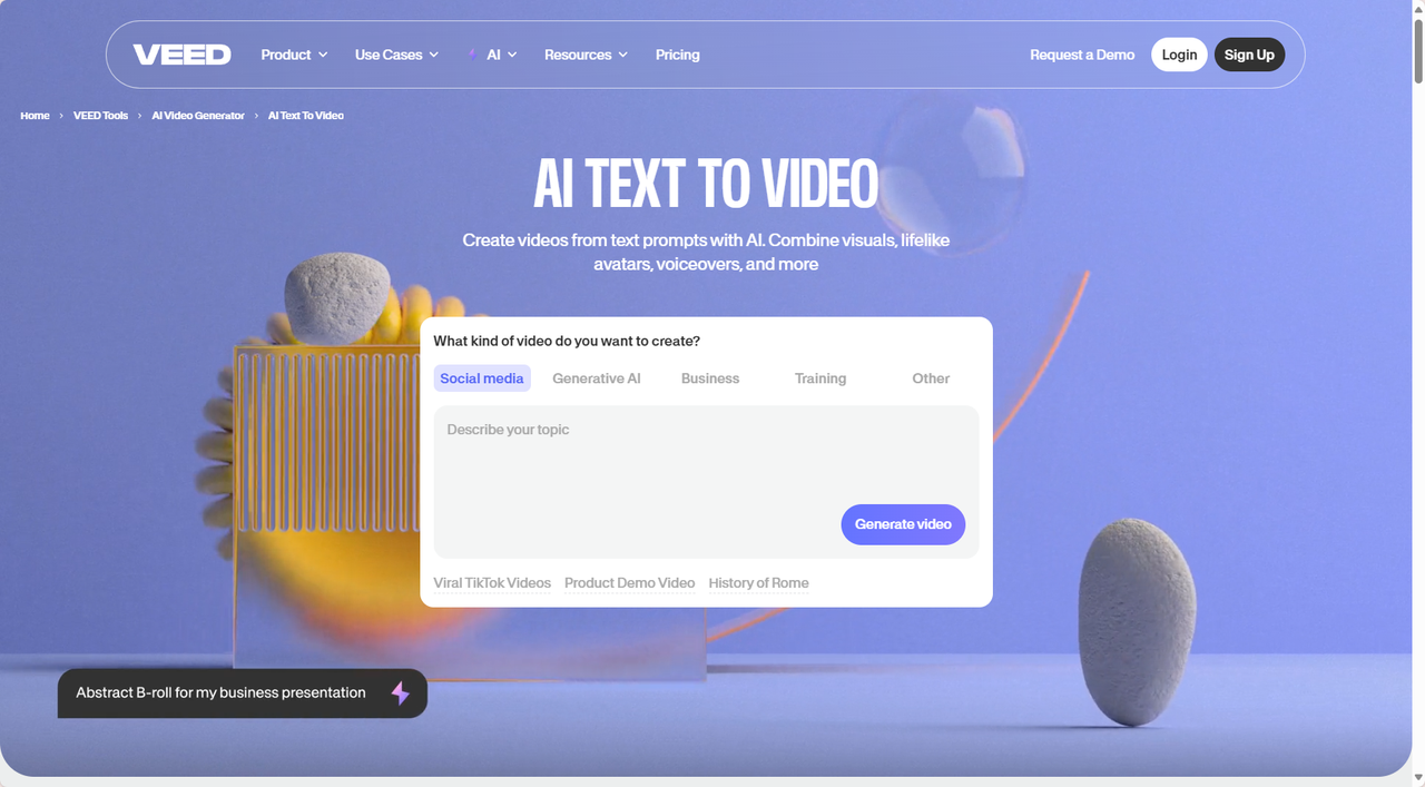 VEED.IO interfață