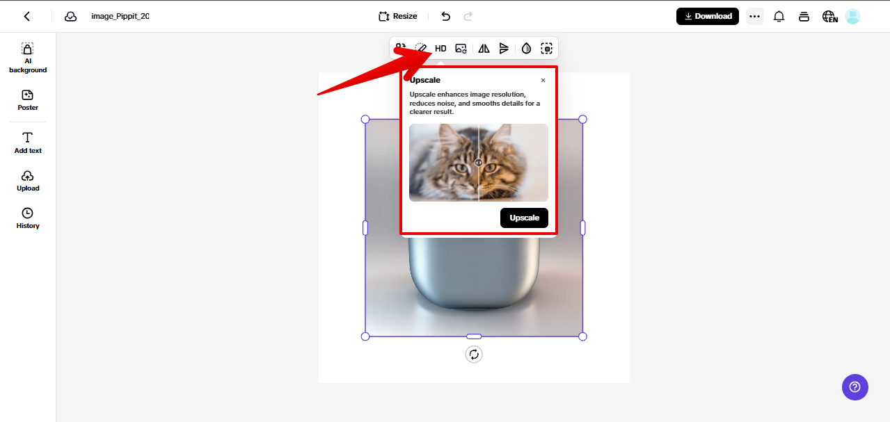 Pippit image upscaler