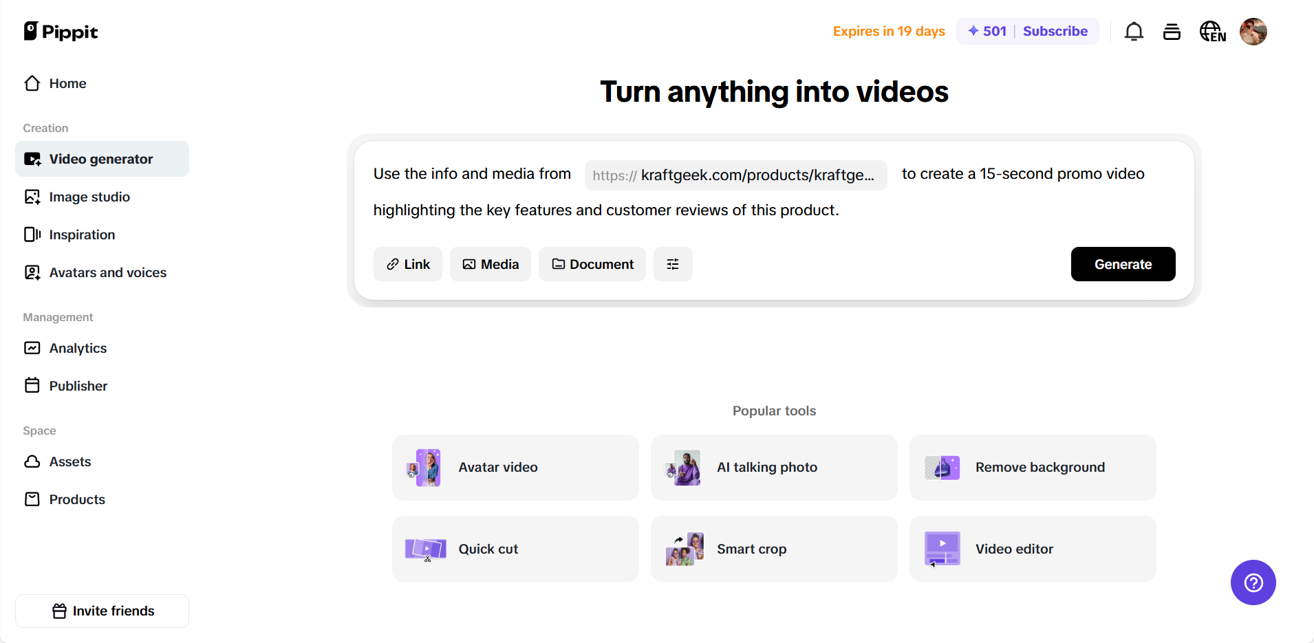 Turn anything into AI videos