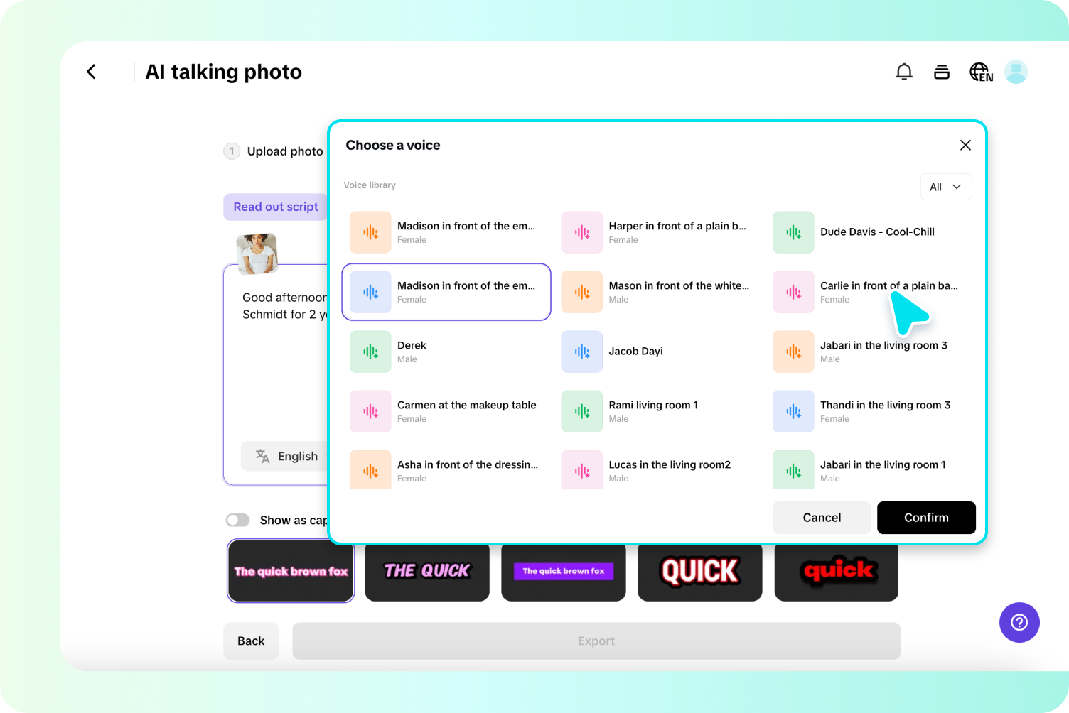 Customize and generate