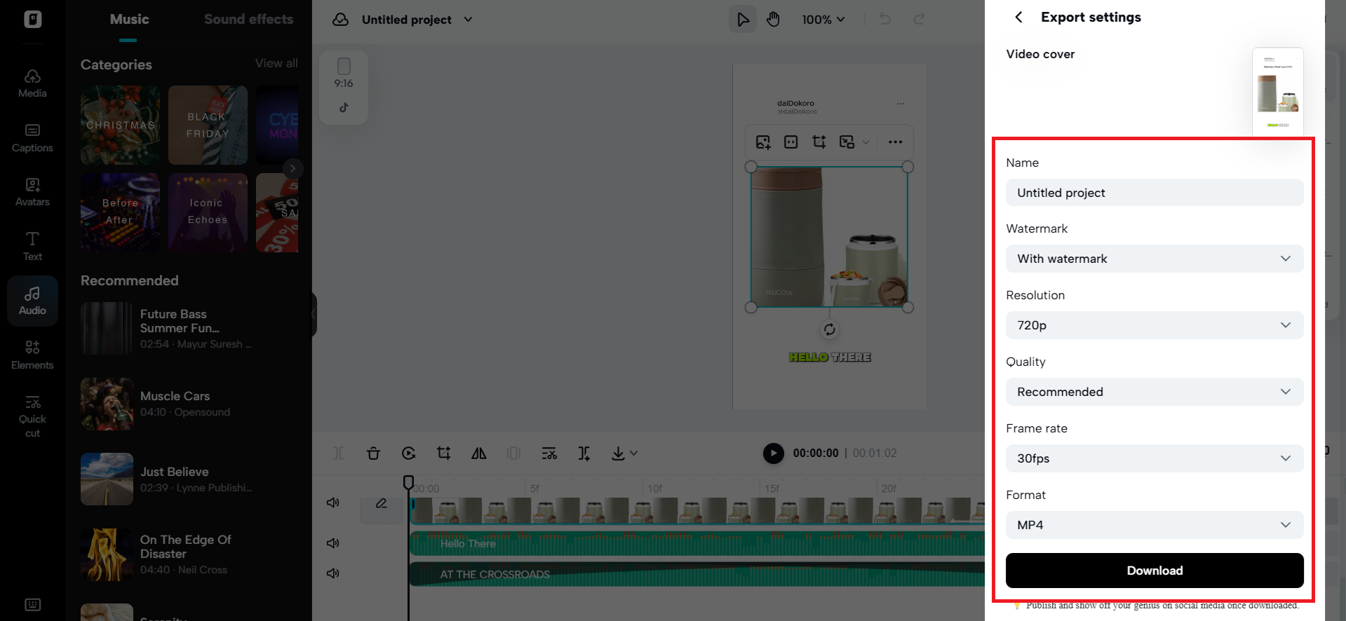 Export your video