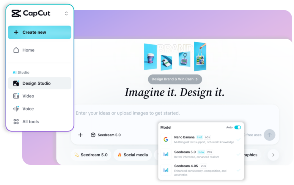 Open Design Studio and enter your prompt