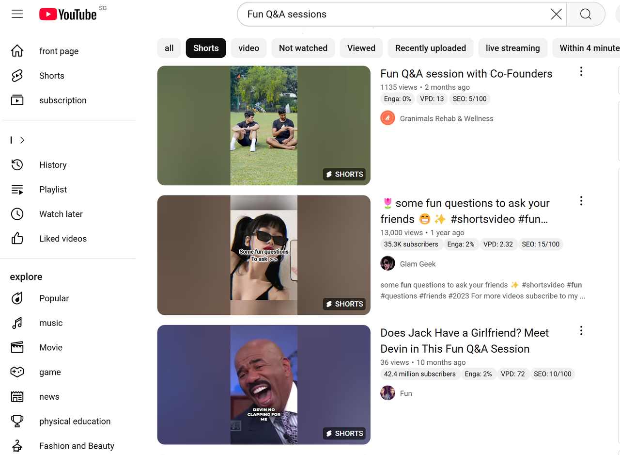 ความคิดสร้างสรรค์ในการสร้างกางเกงขาสั้น YouTube: เซสชันถามตอบแสนสนุก