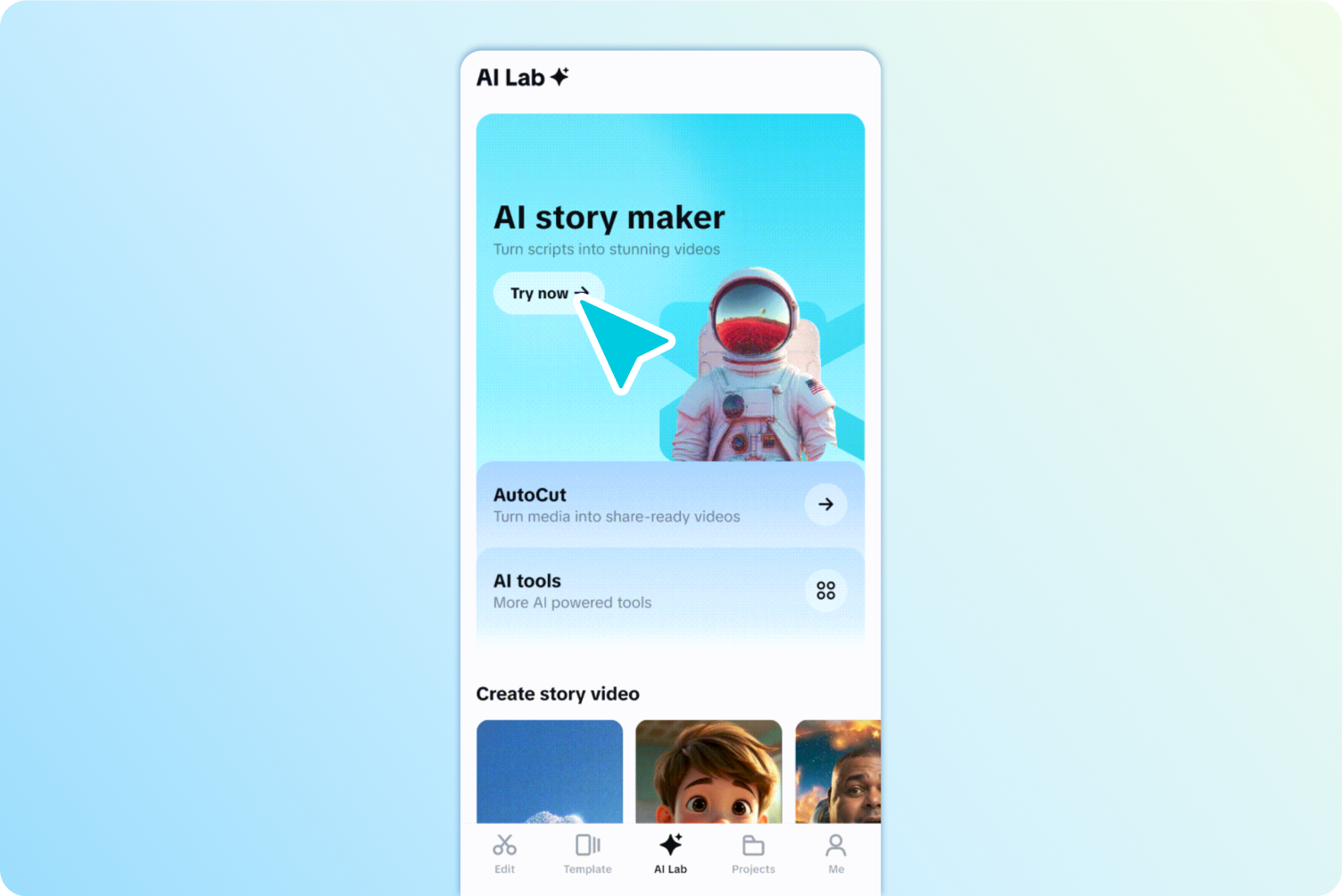 Chọn "AI story maker"