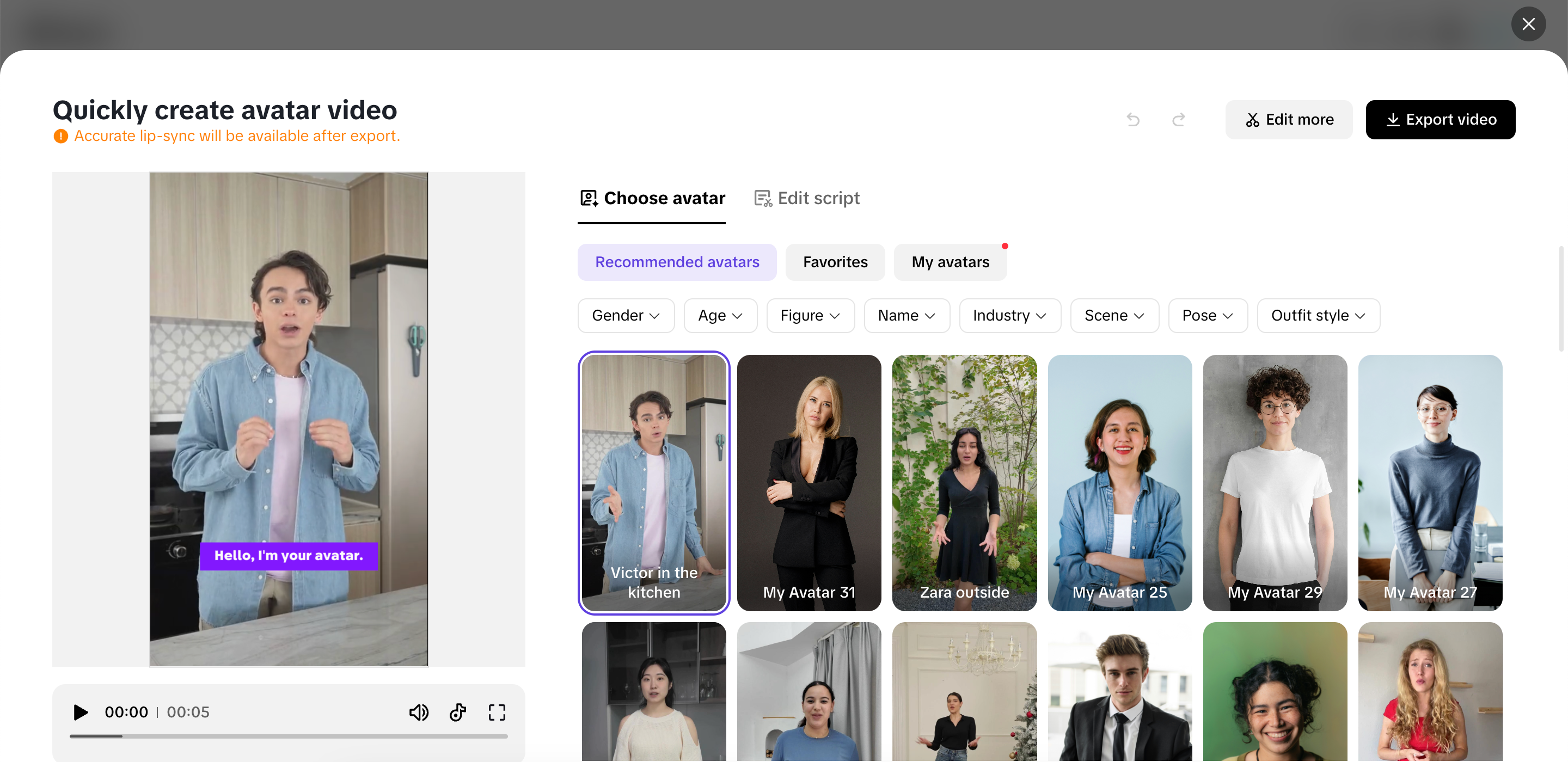 Create branded video avatars