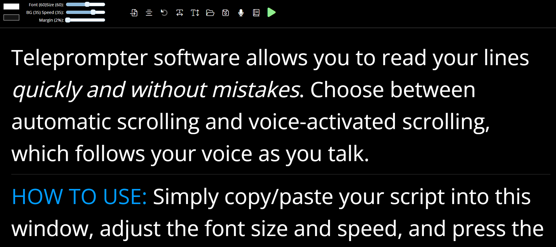 Teleprompter Mirror-interface