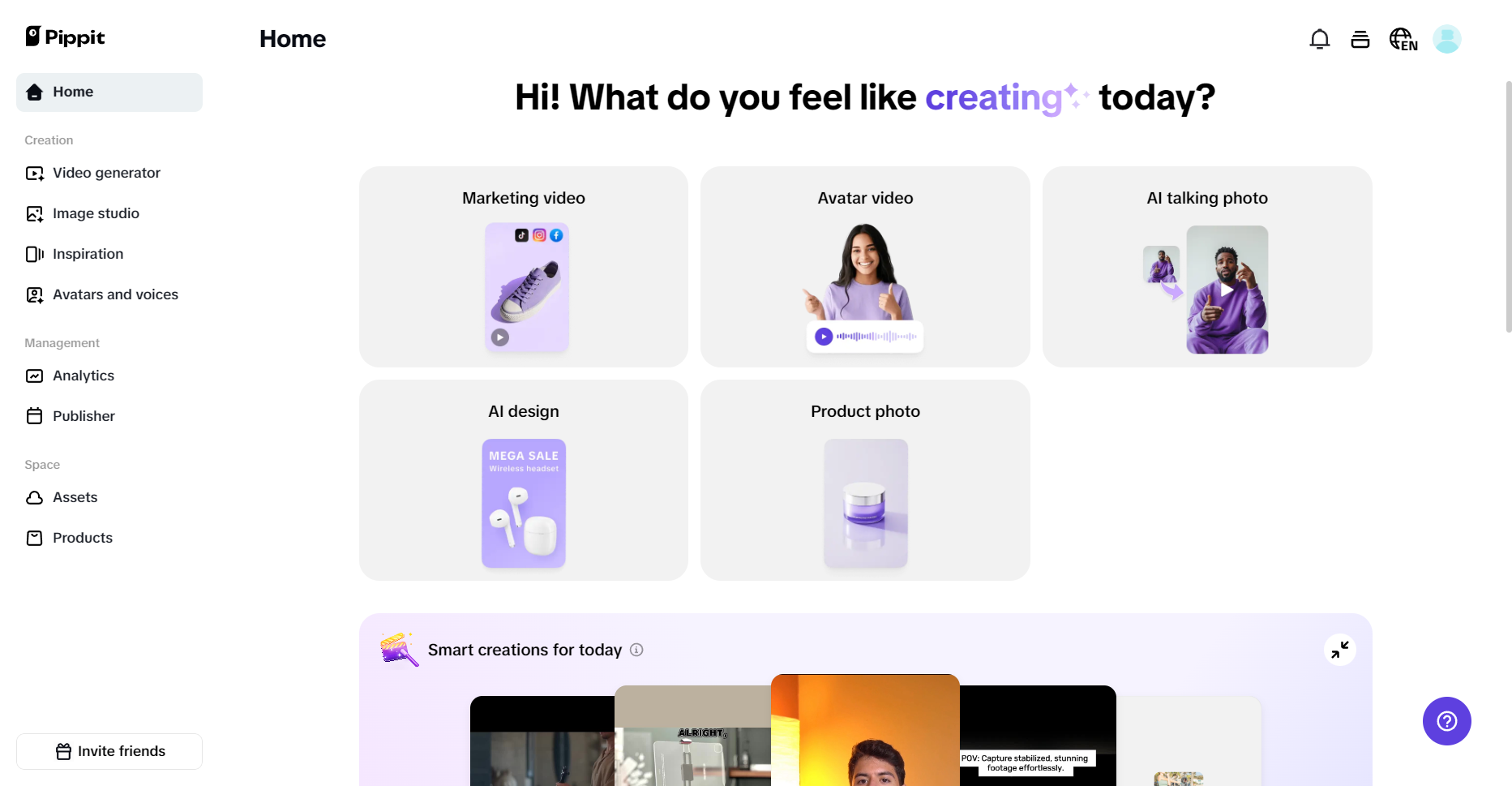 Pippit homepage