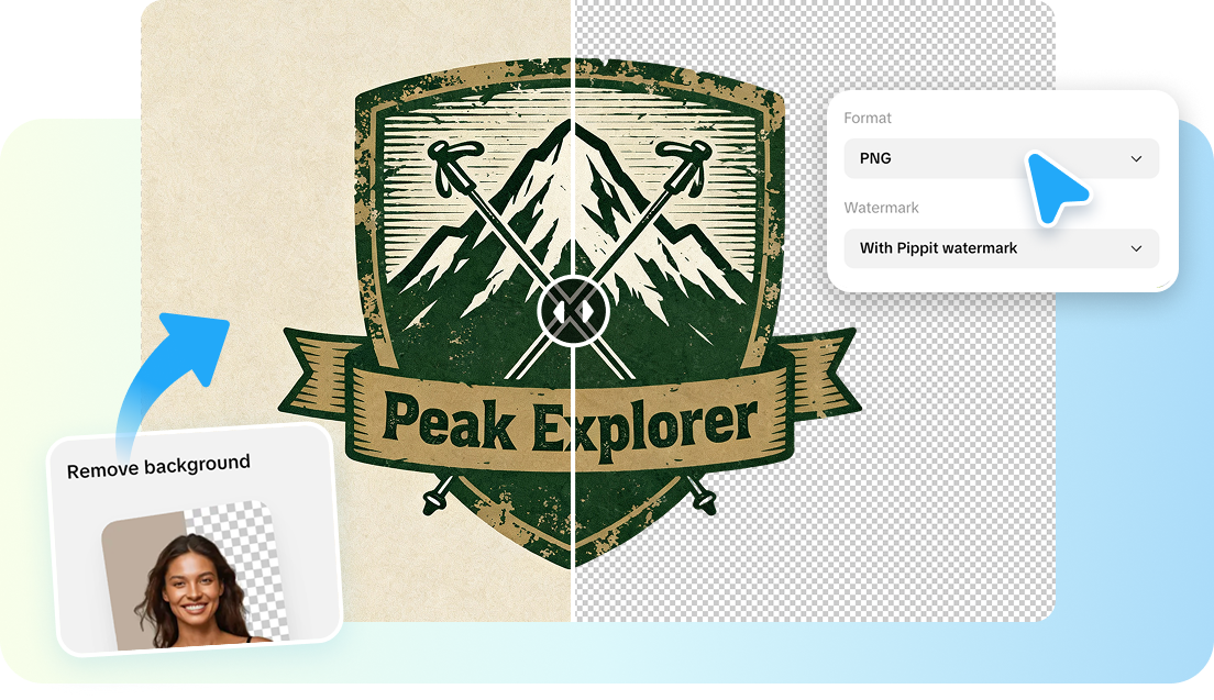 one click solution for transparent logo