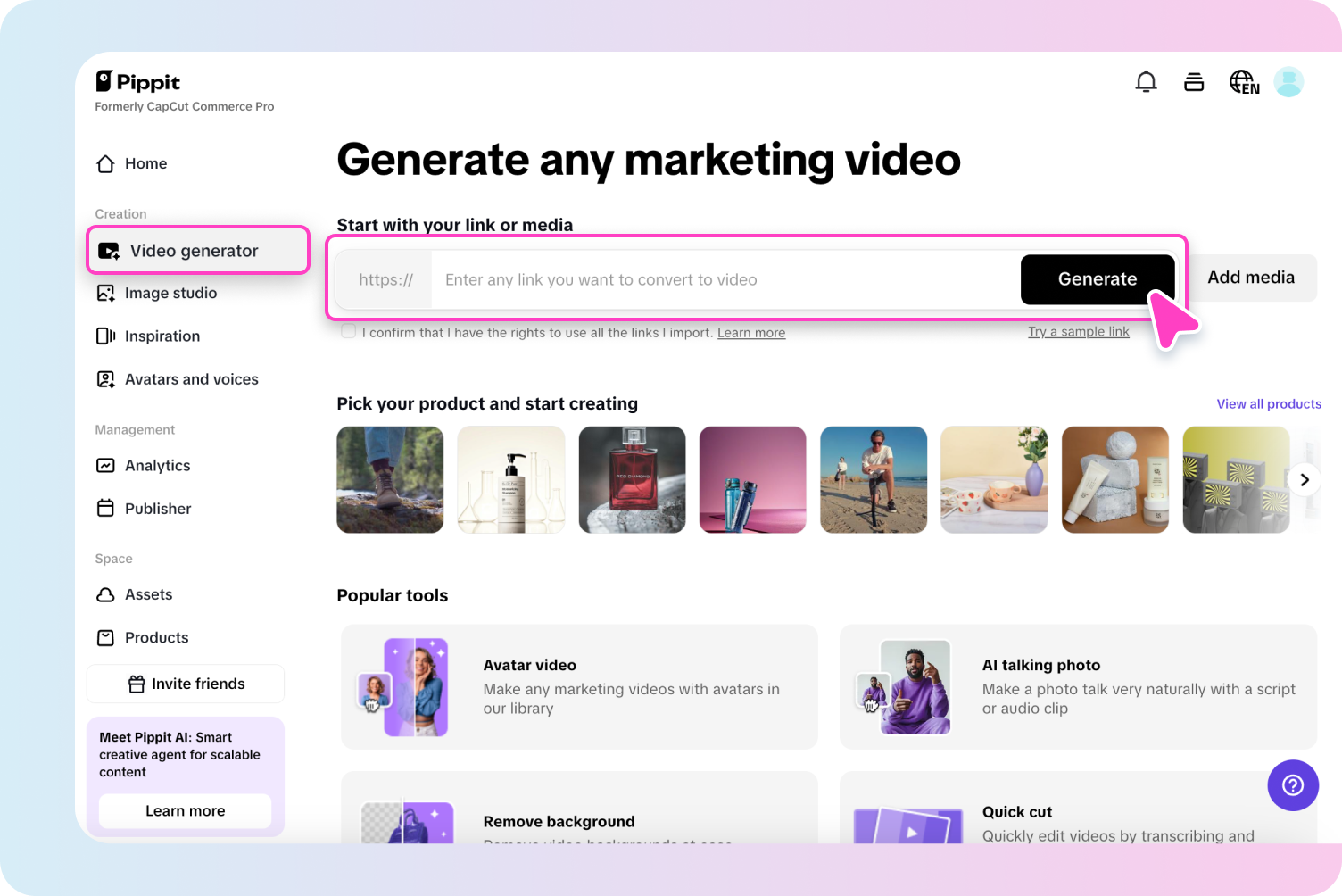 Customize and generate