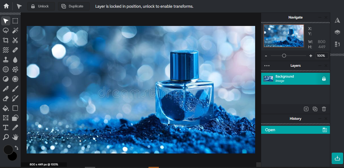 Interface of Pixlr