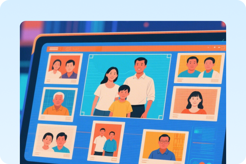 AI-fotogum voor familiefoto's