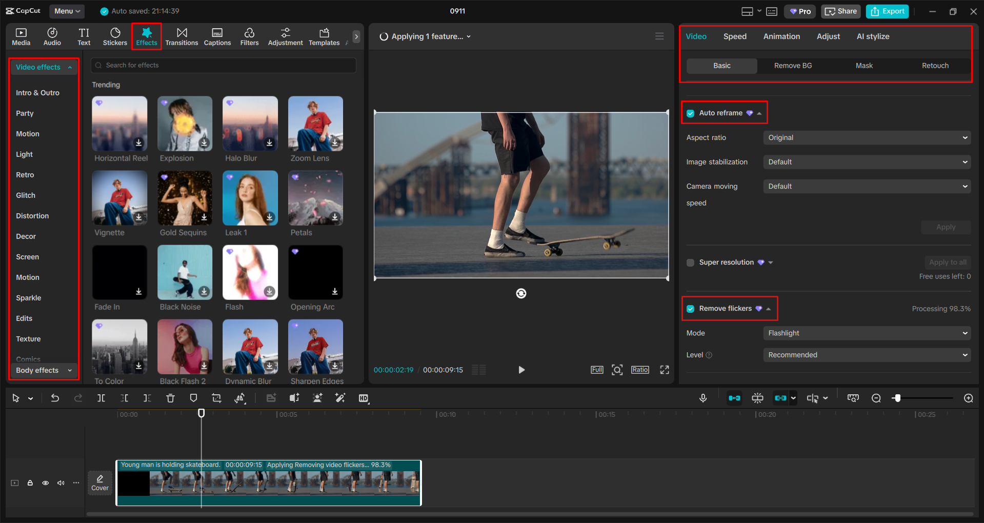 Refining the video with the CapCut desktop video editor