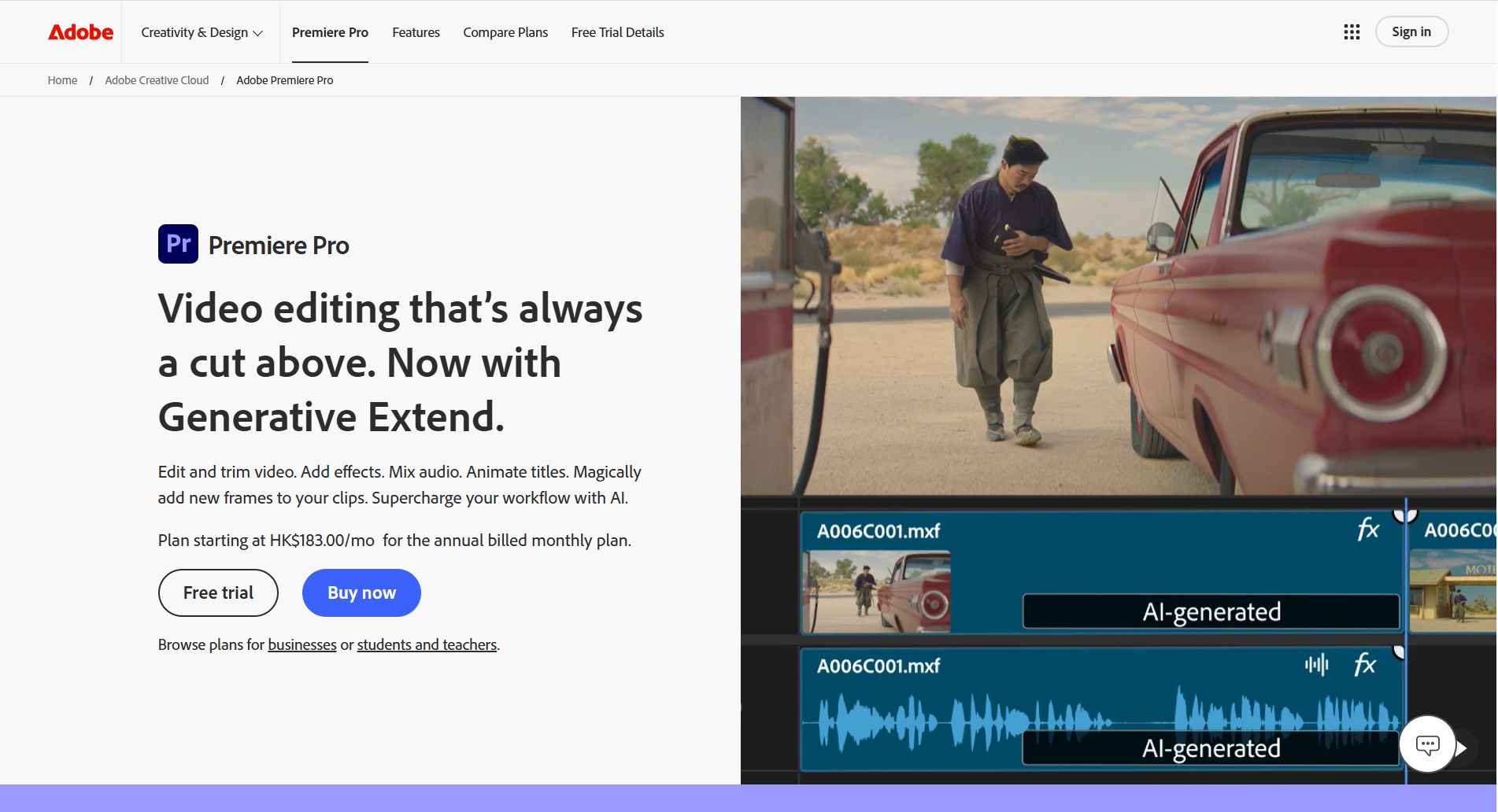 Adobe Premiere Pro AI video editing