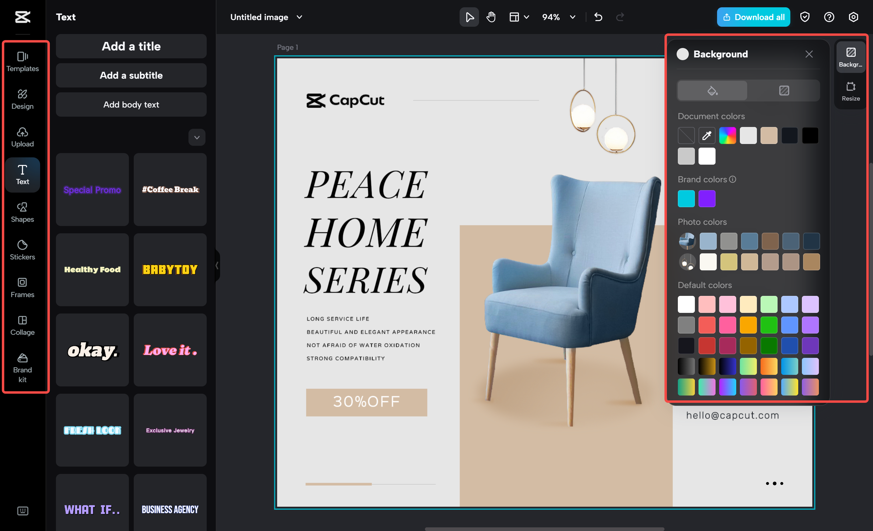 Personalizing the video ad for Facebook in the CapCut desktop video editor
