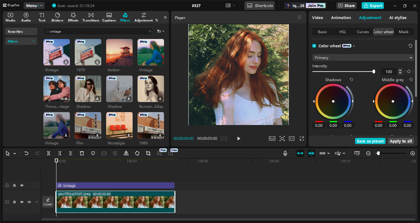 Interface de l' CapCut éditeur vidéo de bureau