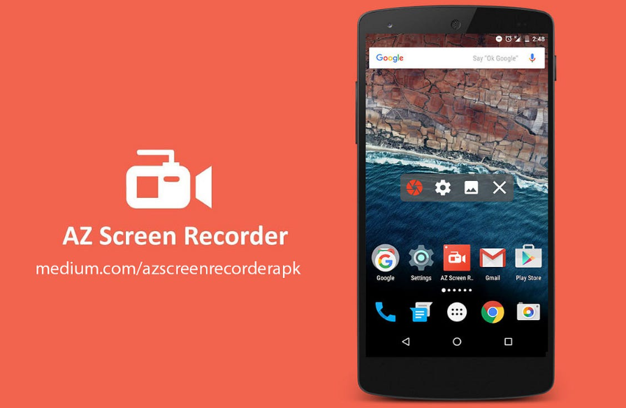 Interface of AZ Screen Recorder - the best free screen recorder with audio on mobile
