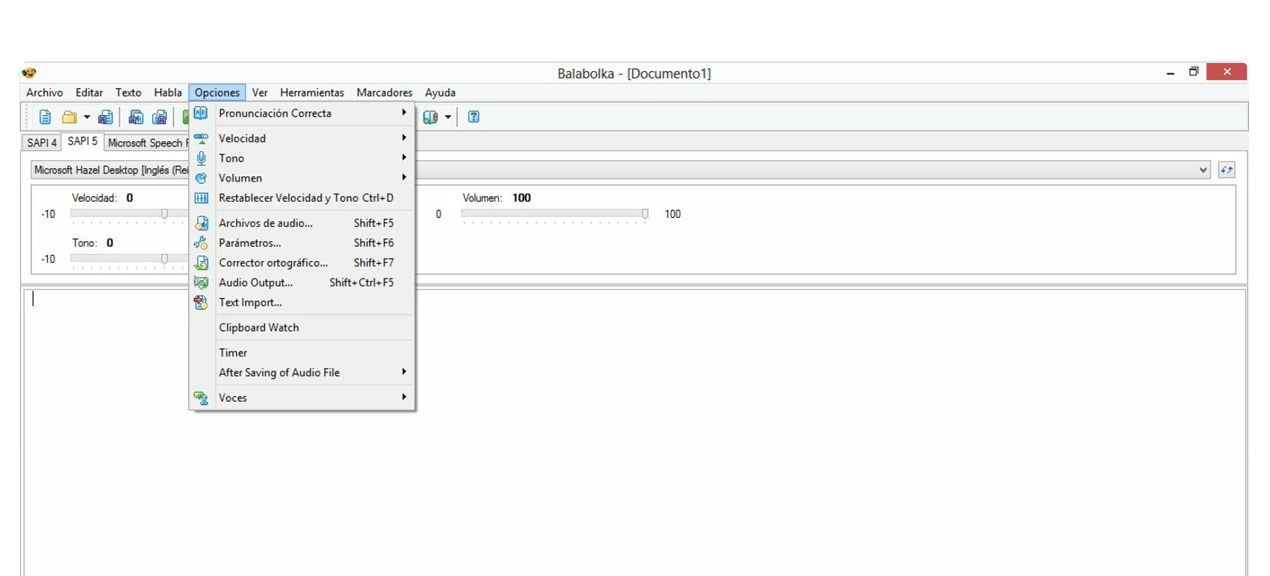 Balabolka's interface