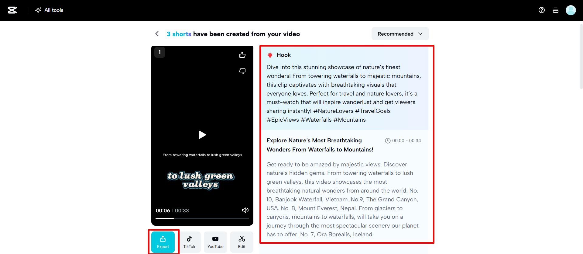 Xuất video từ CapCut Web