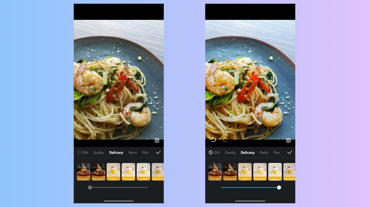 Filtre Cuisine de CapCut