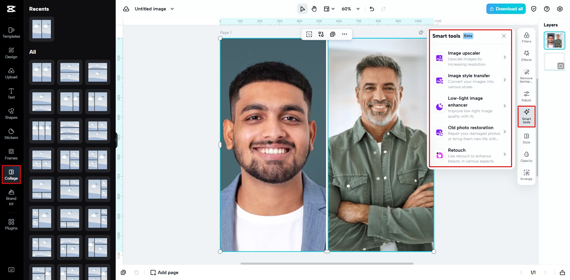 Creare un collage fotografico su CapCut Web