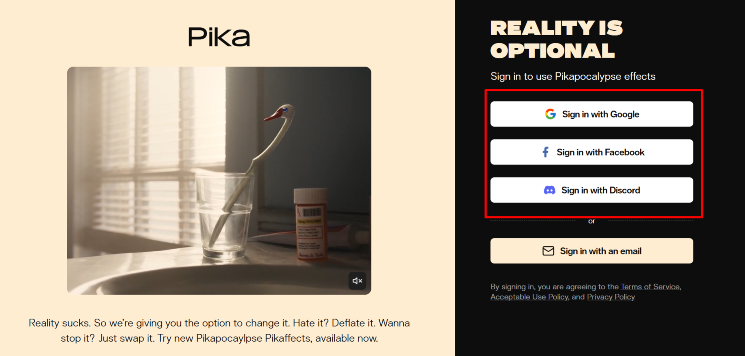 การสร้างบัญชีใน Pika Labs AI text-to-video