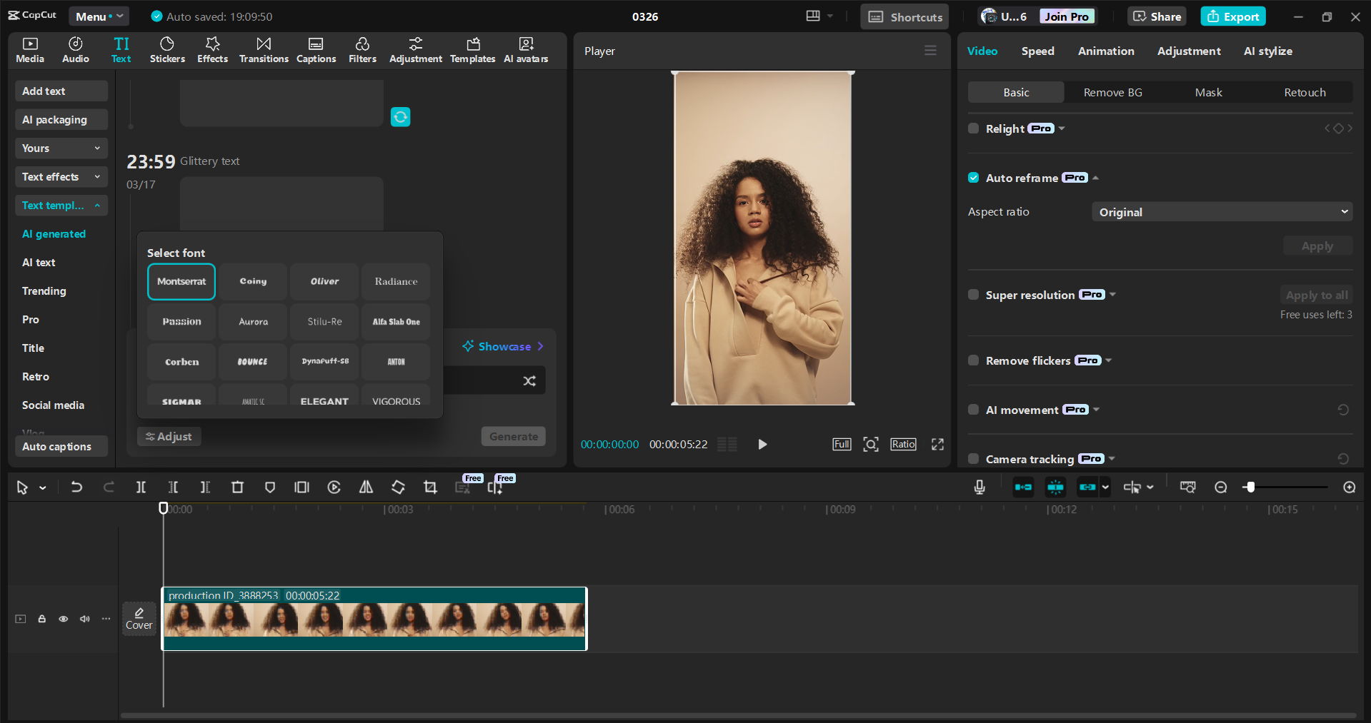 Schnittstelle des CapCut Desktop-Video-Editors - eine einfache Möglichkeit, ansprechende Instagram- Reels