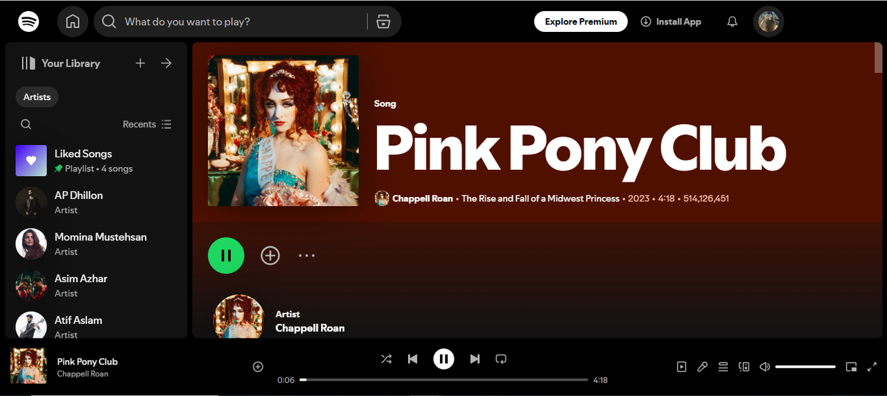 Cover of Pink Pony Club - termasuk dalam lagu yang paling banyak diputar di Spotify minggu ini
