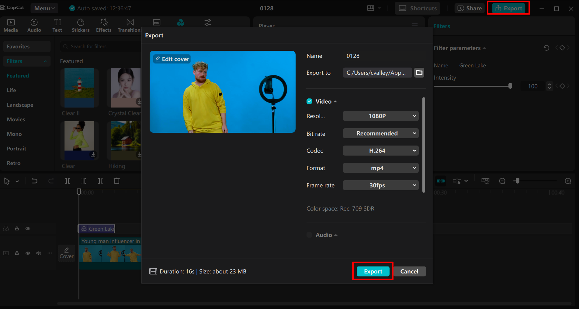 Mengeksport video daripada editor video desktop CapCut