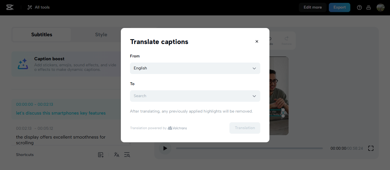 Traducir subtítulos en línea