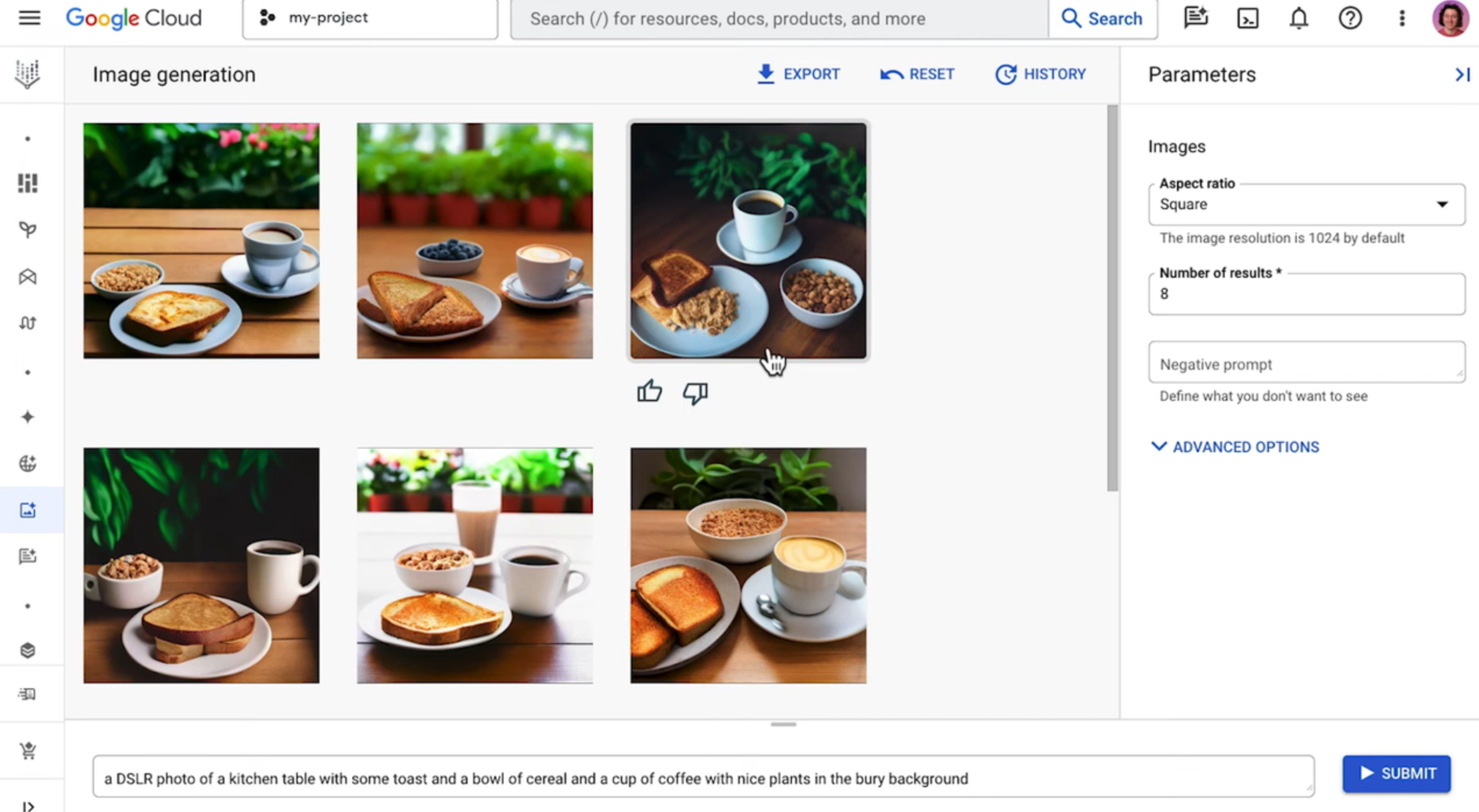 Saisir un prompt et générer des images avec Imagen 3