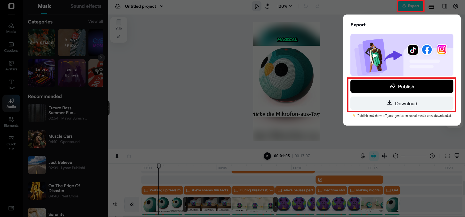 Export your video