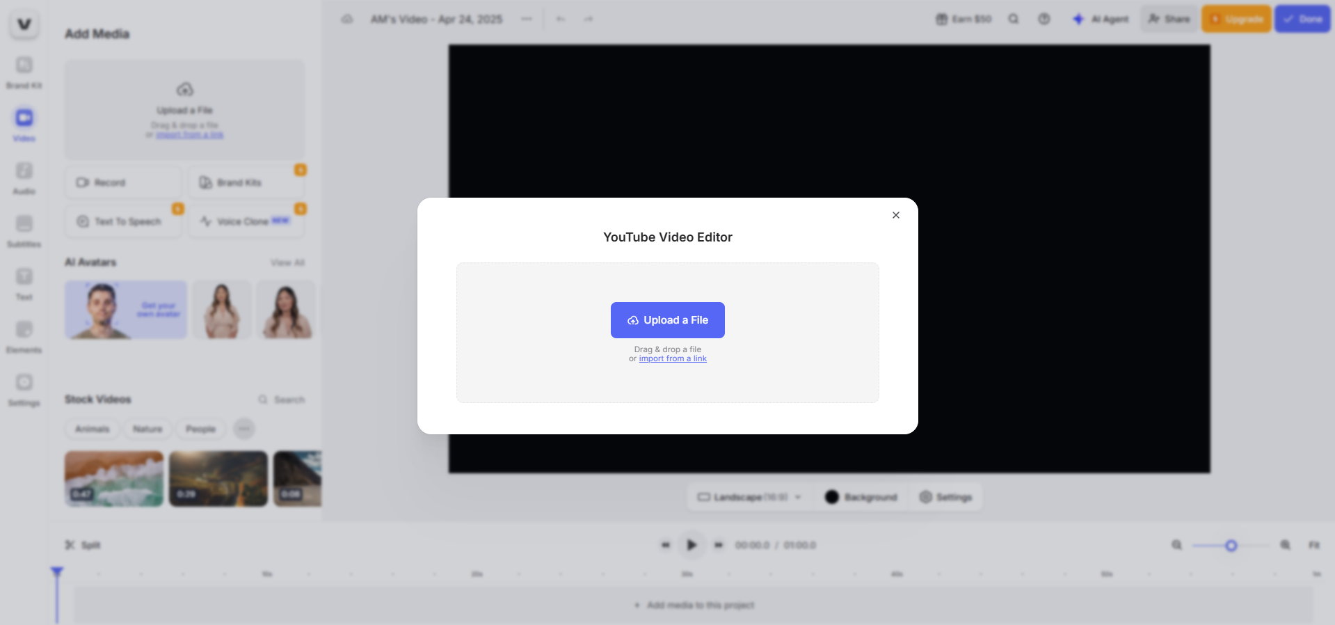 動画をアップロード