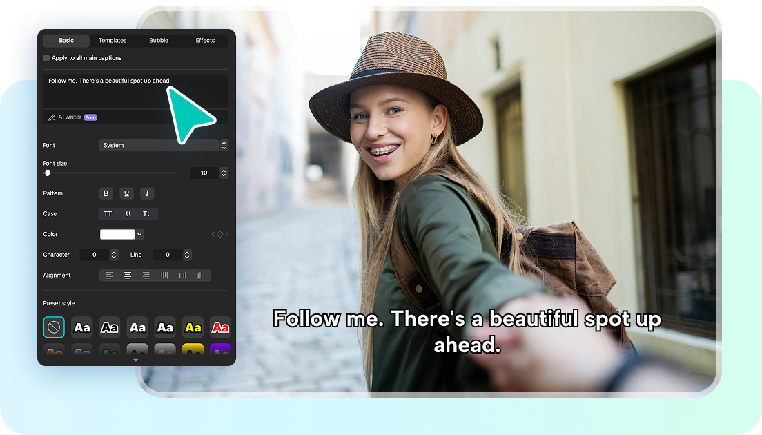Editing translated captions in CapCut's subtitle editor