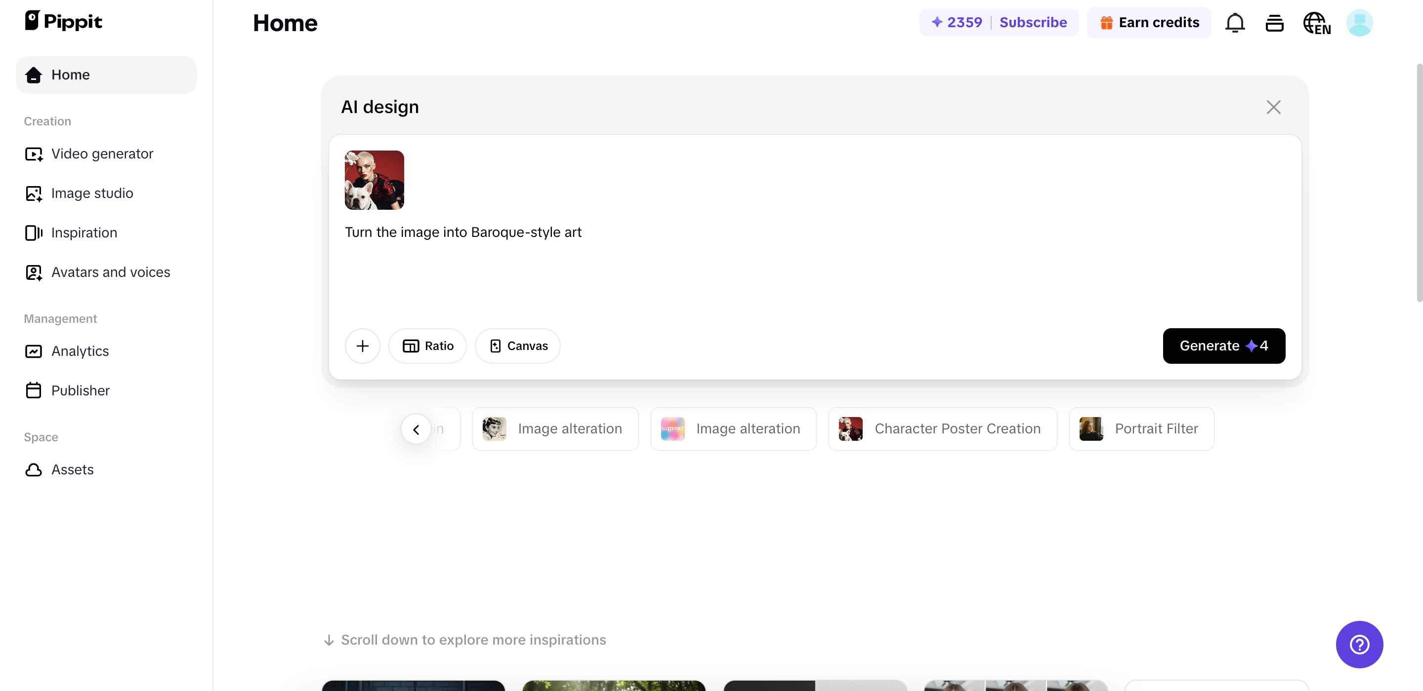 Reference image to image support